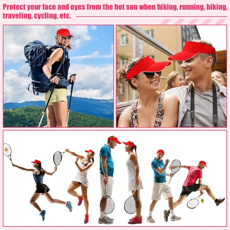 Bonuci 24 Pcs Visor Bulk for Women Sun Hat Visors Hats Sports UV Protection Visor Hat for Men Tennis Baseball Golf Caps Bulk - Image 4